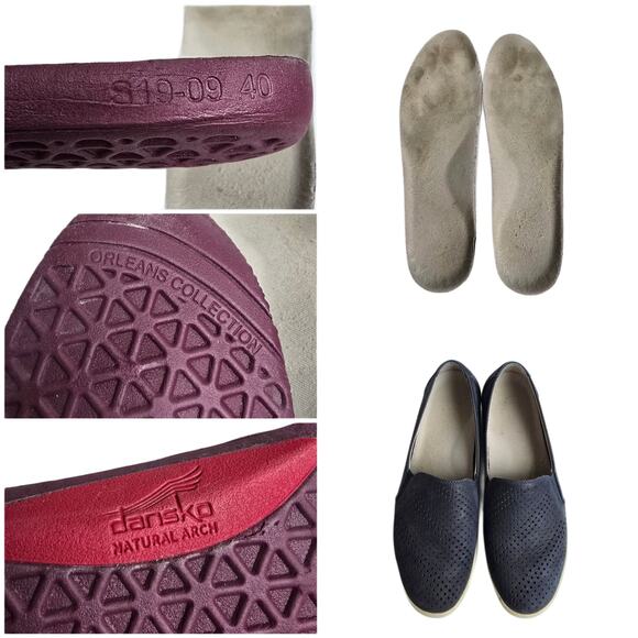 Dansko Odina Loafers Size EU40 US 9.5-10 Navy Nubuck Leather SlipOn Shoes Vented - Picture 11 of 15